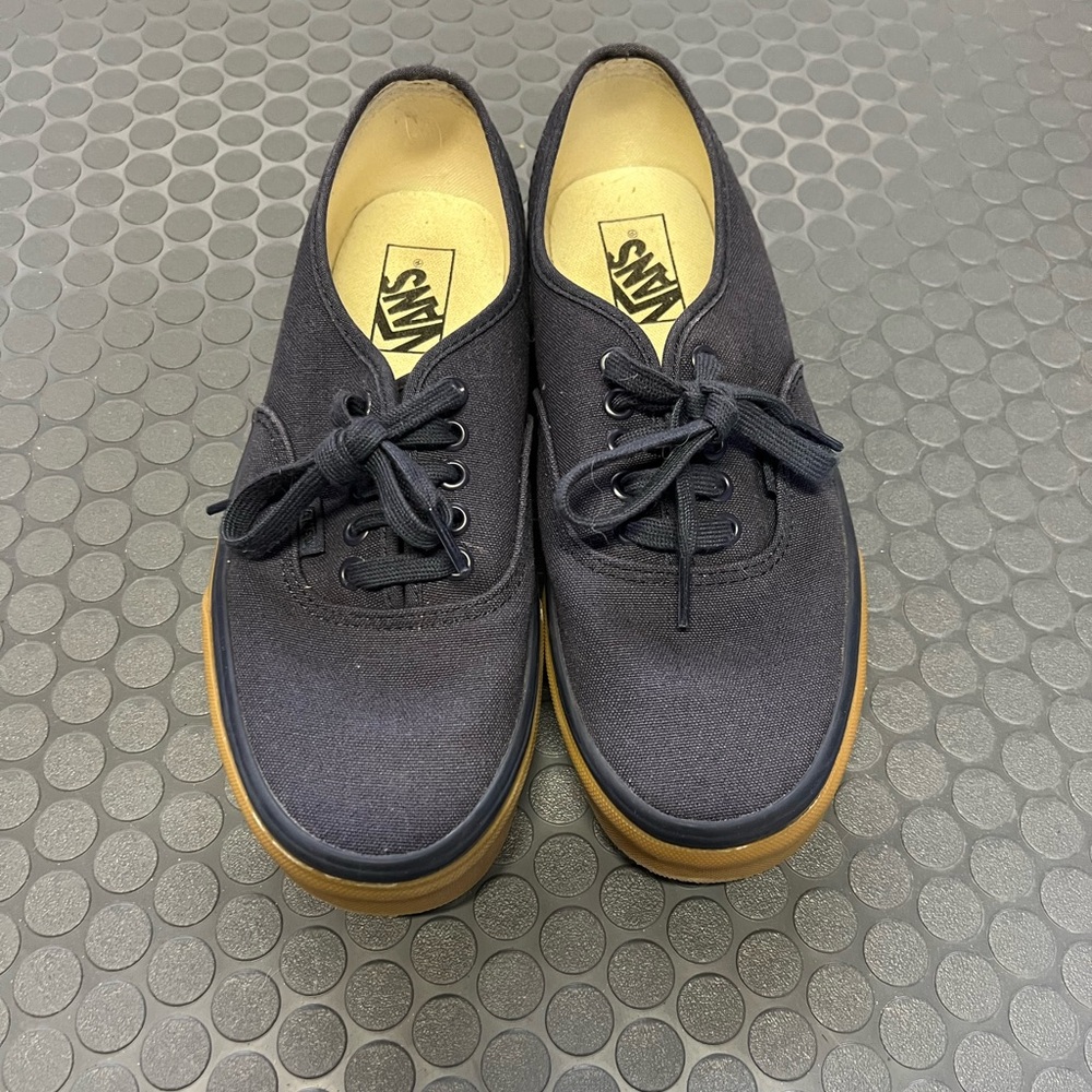 Vans Navy Canvas Shoes with Gum Sole